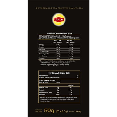 Lipton STL Jasmine 25tb - Sir Thomas Lipton, varian teh kualitas premium dari Merk teh no 1 didunia, Lipton